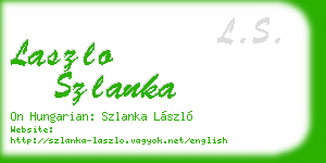 laszlo szlanka business card