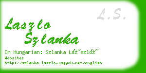laszlo szlanka business card